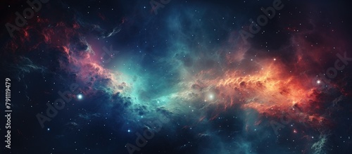 Colorful cosmic gas clouds in space photo