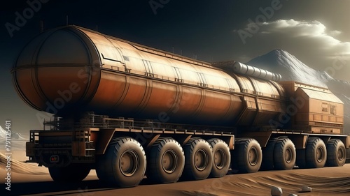 a hydrogen tanker truck on mars