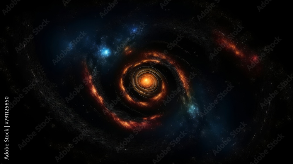 The swirling vortex is a mesmerizing sight, and the bright colors make it stand out against the darkness of space. The image is perfect for backgrounds, illustrations, and other creative projects.