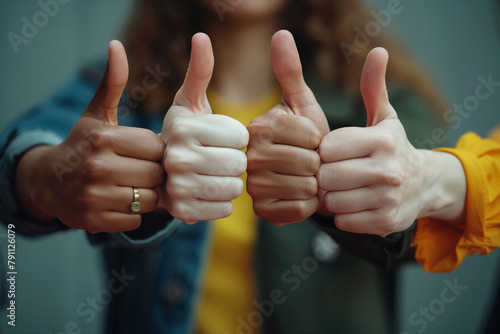 Group of People Giving Thumbs Up
