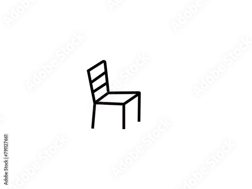 Dinning Table Icon Vector  Table Flat Icon. Flat Design Vector I Desk Icon on  Black Button with  table and chairs Icon