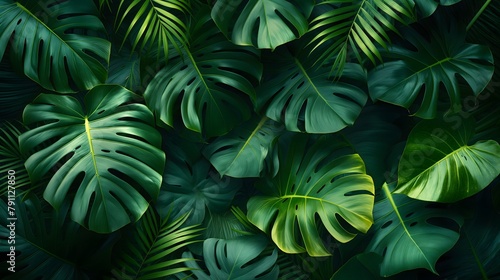 Massive riesige Blätter, tropische Pflanzen, Banner tropische Pflanzen Blätter
