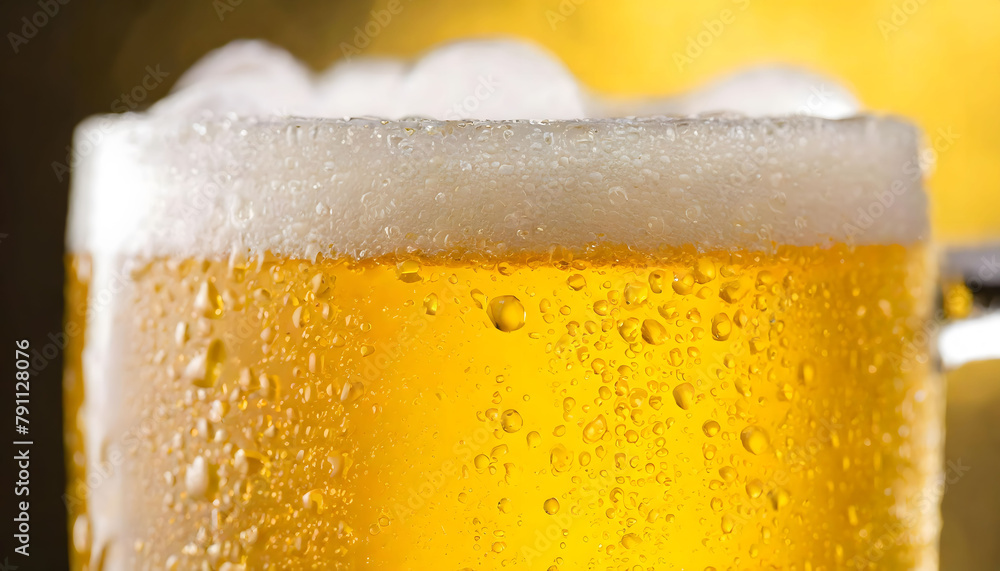 Close-Up of a Glass of Beer. Generative AI Close-Up of a Glass of Beer. Generative AI