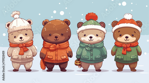 Christmas kids teddy bear costume. Winter party hol