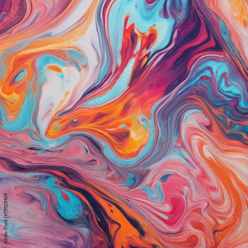 Vibrant Swirls of Orange and Blue in a Mesmerizing Abstract Art Pattern