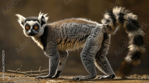 Lemur with banded tail