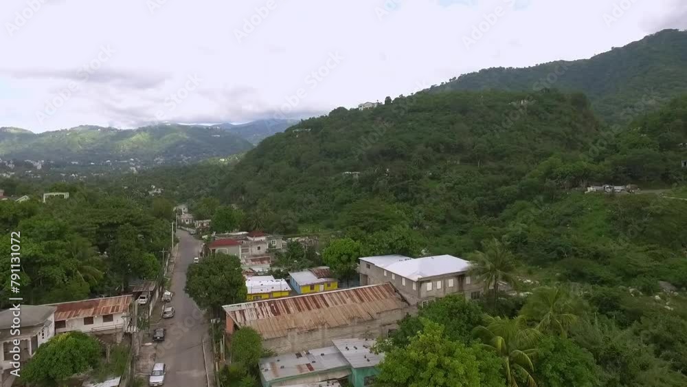 Aerial view of hills and mountains around Kingston Jamaica Aerial view of hills and mountains around Kingston Jamaica