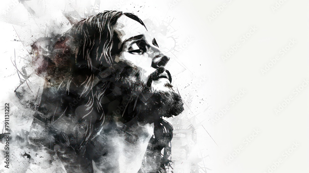 Fototapeta premium Jesus Christ on a white background