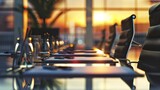 An elegant illustration of a closeup of a business table in the evening AI generated illustration