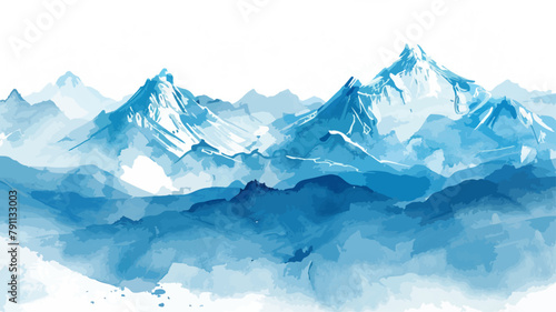 Berge Schnee Vektor Winter Landschaft Panorama Eisberge © THM