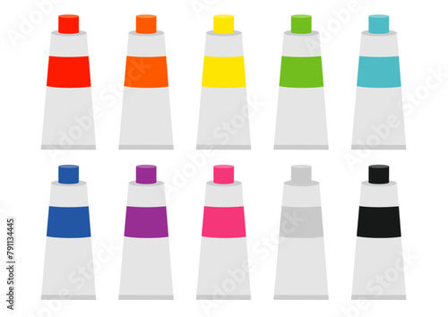 絵の具のイラストのセット
