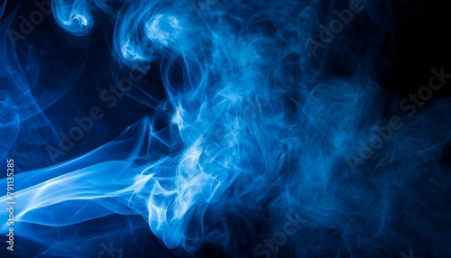 Blue Smoke Texture on Dark Background Abstract