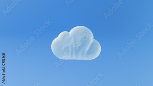 3D illustration of cloud shape in the form of transparent inflated balloons