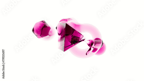 3D illustration of abstract smooth volume object from primitives shapes © kerenby