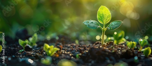 Macro Captures the Essence of a Newborn Sapling Seed Emerging from the Earth Symbolizing Growth Hope and the Cycle of Life