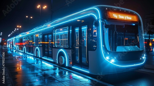 The prompt used to generate this image is: "futuristic city bus"