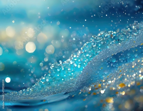 美しい透明度の高いアクアブルーの波と水の飛沫テクスチャスタイル壁紙