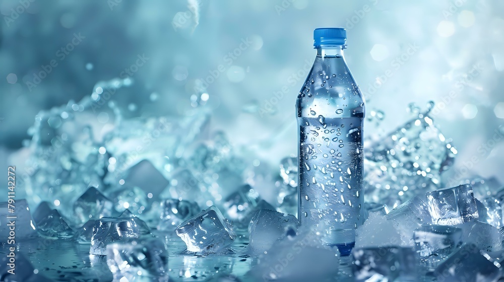 Pure Luxury: Blue Toned Bottle with Ice Cube Details Pure Luxury: Blue Toned Bottle with Ice Cube Details