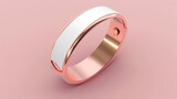 Blank mockup of a feminine fitness band with rose gold accents .