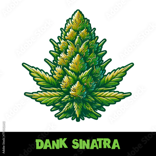 Vector Illustrated Dank Sinatra Cannabis Bud Strain Cartoon
 photo
