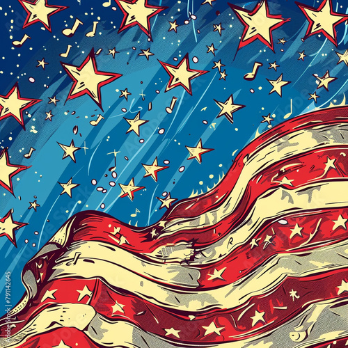 La Bannière Étoilée en Chanson: Dessin Animé Enchanté The Star-Spangled Banner, représentation ludique de l'hymne national américain