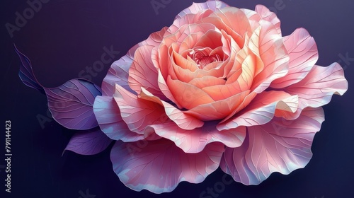 Papercut Rose in Full Bloom A Delicate and Intricate Interpretation of Natures Beauty