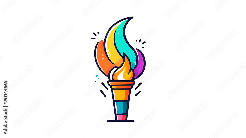 Torch icon isolated on white background stock illustration Torch icon isolated on white background stock illustration
