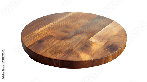 Round wooden chopping board isolated on transparent background photo