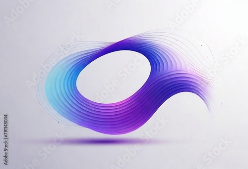 Abstract circle lines wave colorful purple and blue gradient isolated on transparent background. Vector in concept technology, science, music, created with generative ai