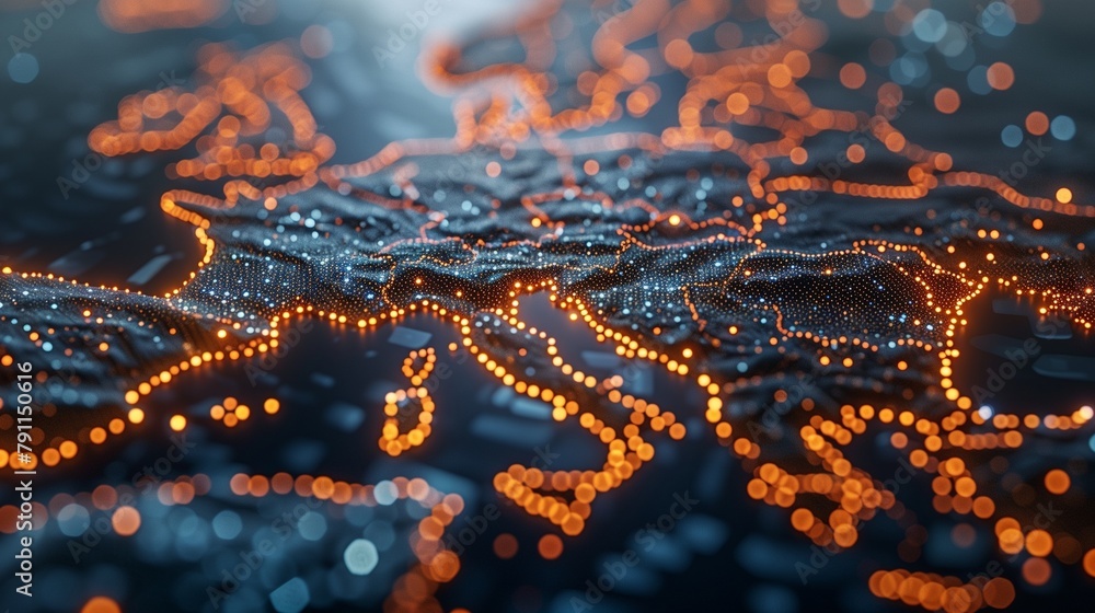 Abstract blue technology background with a cyber network grid and connected particles-5 Abstract blue technology background with a cyber network grid and connected particles-5