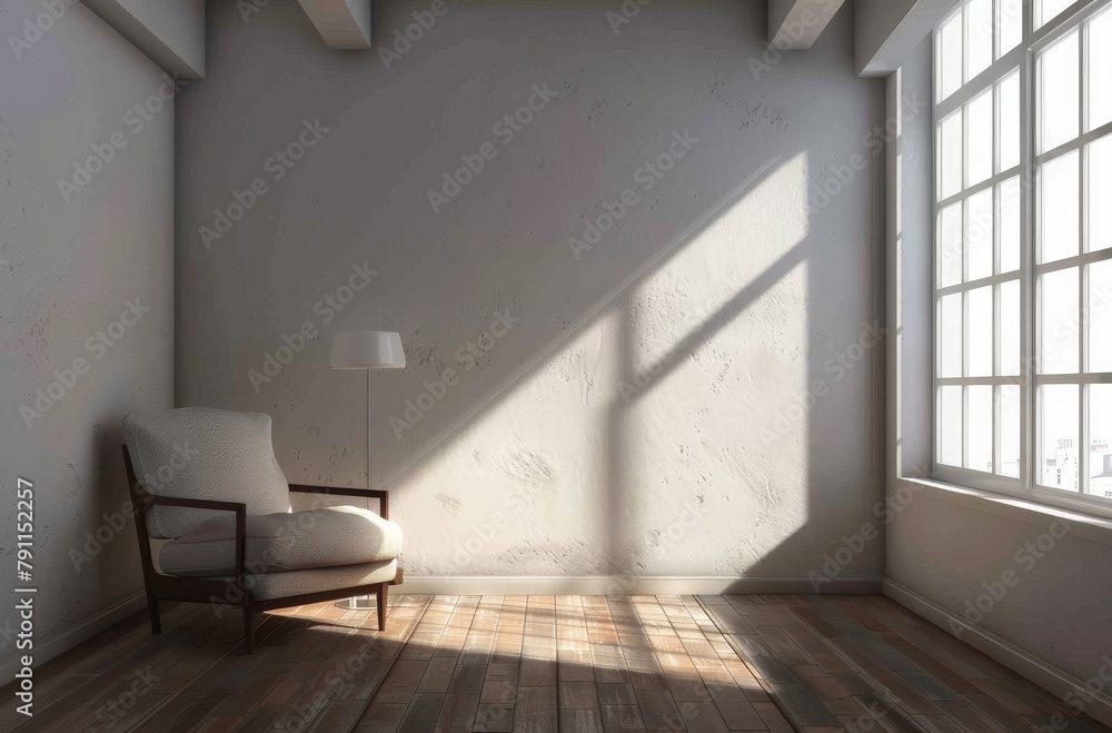 Fototapeta premium Chair and Lamp in Room