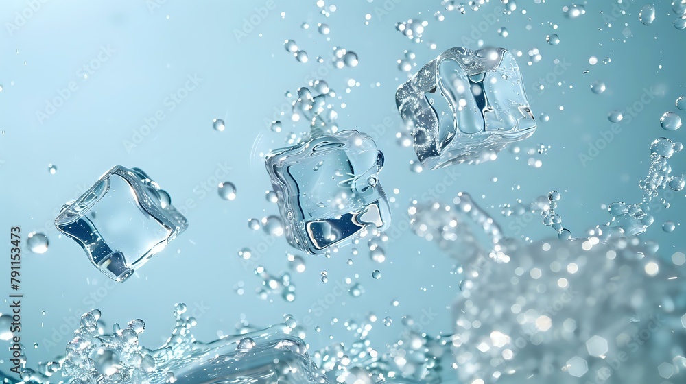 Suspended Ice Cubes and Luminous Bubbles Suspended Ice Cubes and Luminous Bubbles