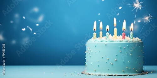 birthday cake with candles Generative AI