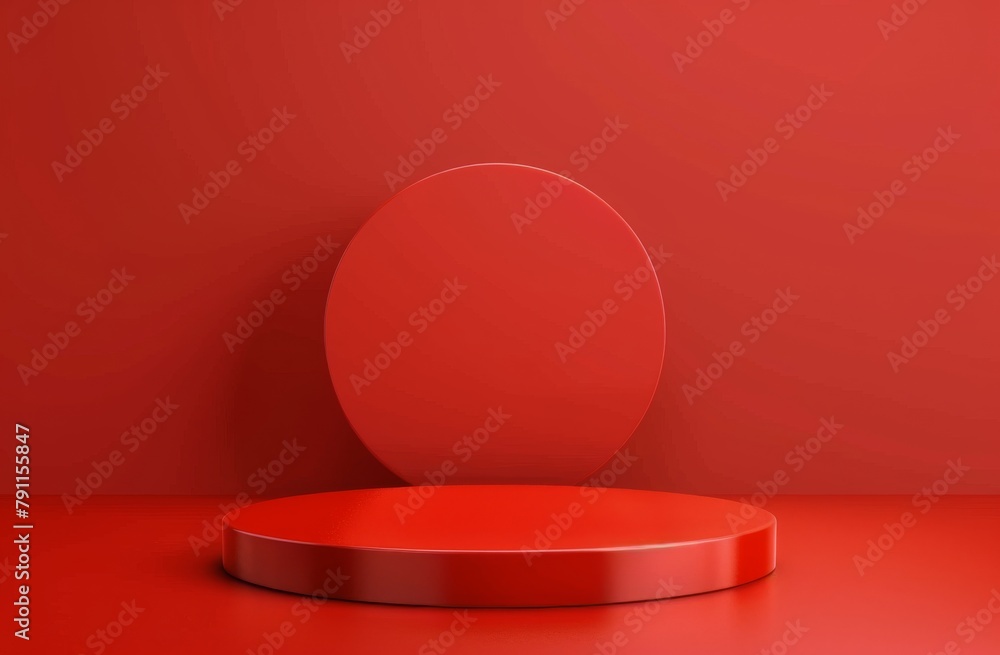 Red Room With Round Table Red Room With Round Table