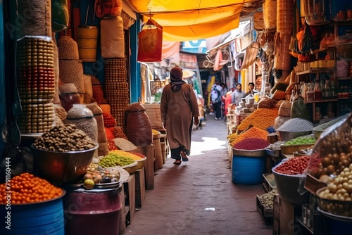 Fruits and vegetables on the bazaar of Marrakesh, Morocco