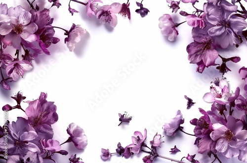 Bunch of Purple Flowers on White Background © ArtCookStudio