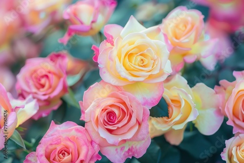 Roses are so beautiful with a combination of yellow and pink - generative ai