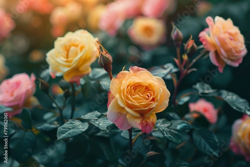 Roses are so beautiful with a combination of yellow and pink - generative ai