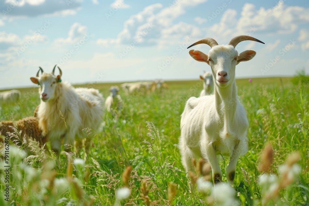 Cow goat pasture in a field ecological local farm no cruelty animal safety happiness herd flock milk eco environment sustainability humanity agriculture green forest meadows mountains grass land Cow goat pasture in a field ecological local farm no cruelty animal safety happiness herd flock milk eco environment sustainability humanity agriculture green forest meadows mountains grass land