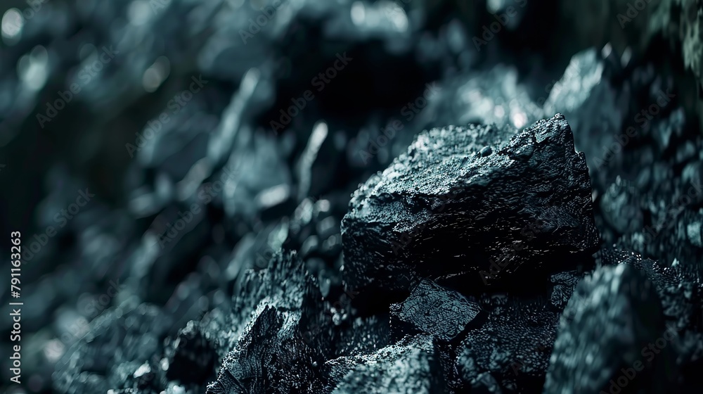 Coal mining. Raw coal surface - obrazy, fototapety, plakaty 