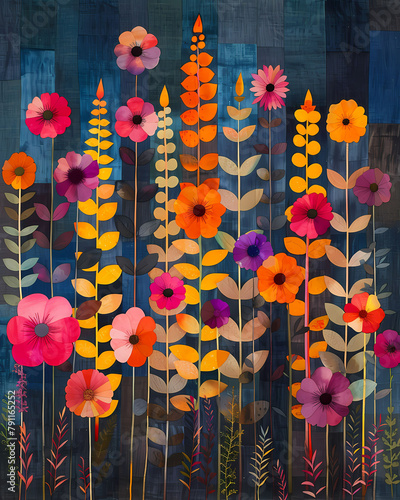 Bangladeshi Boho Floral Painting | Vibrant Artwork | Artistic Flowers and Leaves