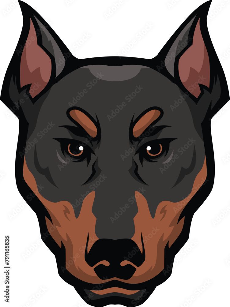 Fototapeta premium Dog head animal illustration