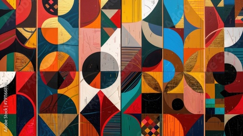 Arabian style autumnal collection featuring geometric design patterns in beautiful abstract art paintings