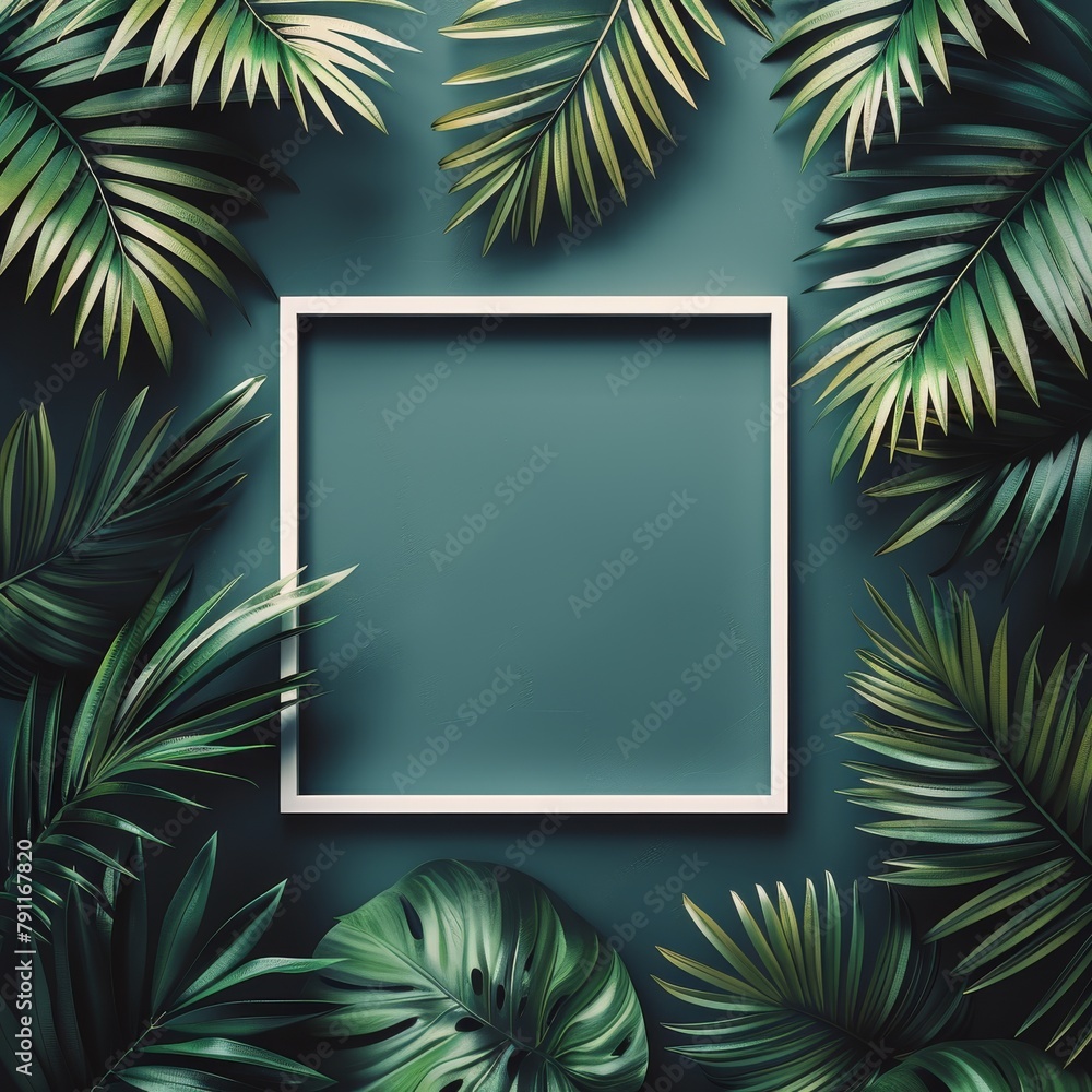 Green Wall With White Frame Green Wall With White Frame
