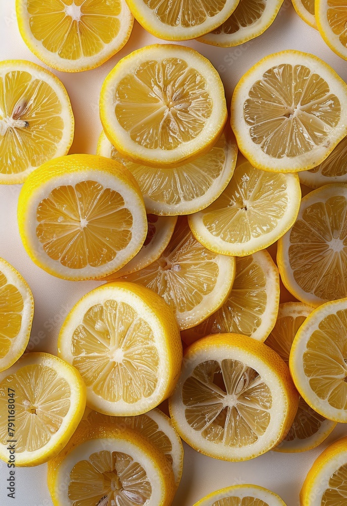 Pile of Sliced Lemons on Table Pile of Sliced Lemons on Table