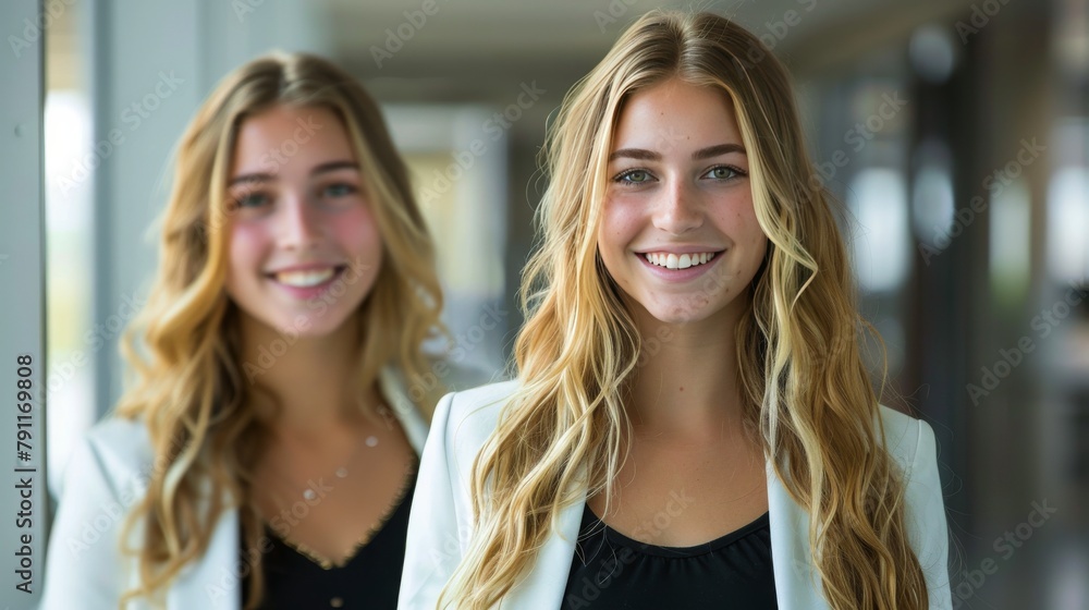 Two Beautiful Young Women Standing Together Two Beautiful Young Women Standing Together