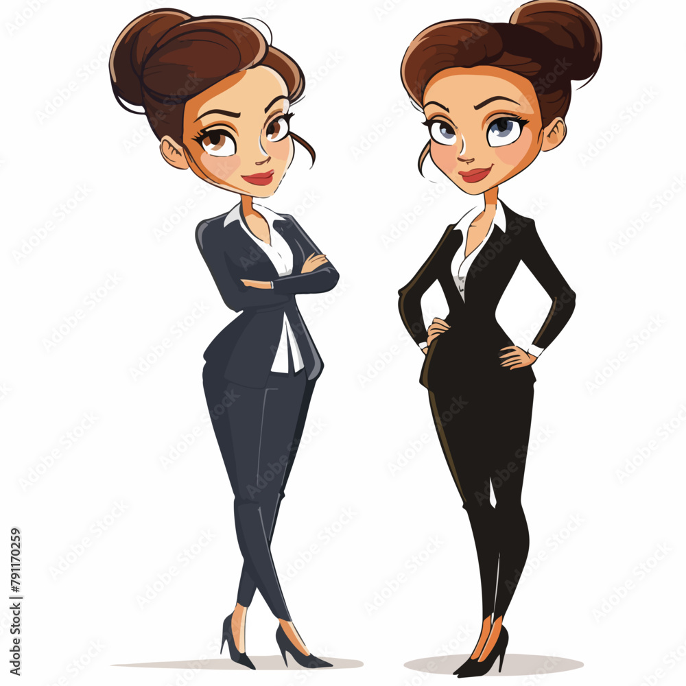 Vector Illustration of Two Different Businesswomen's Characters Vector Illustration of Two Different Businesswomen's Characters
