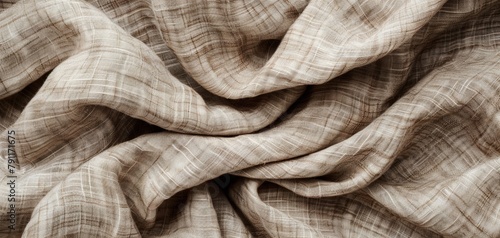 Brown beige natural cotton linen textile texture background