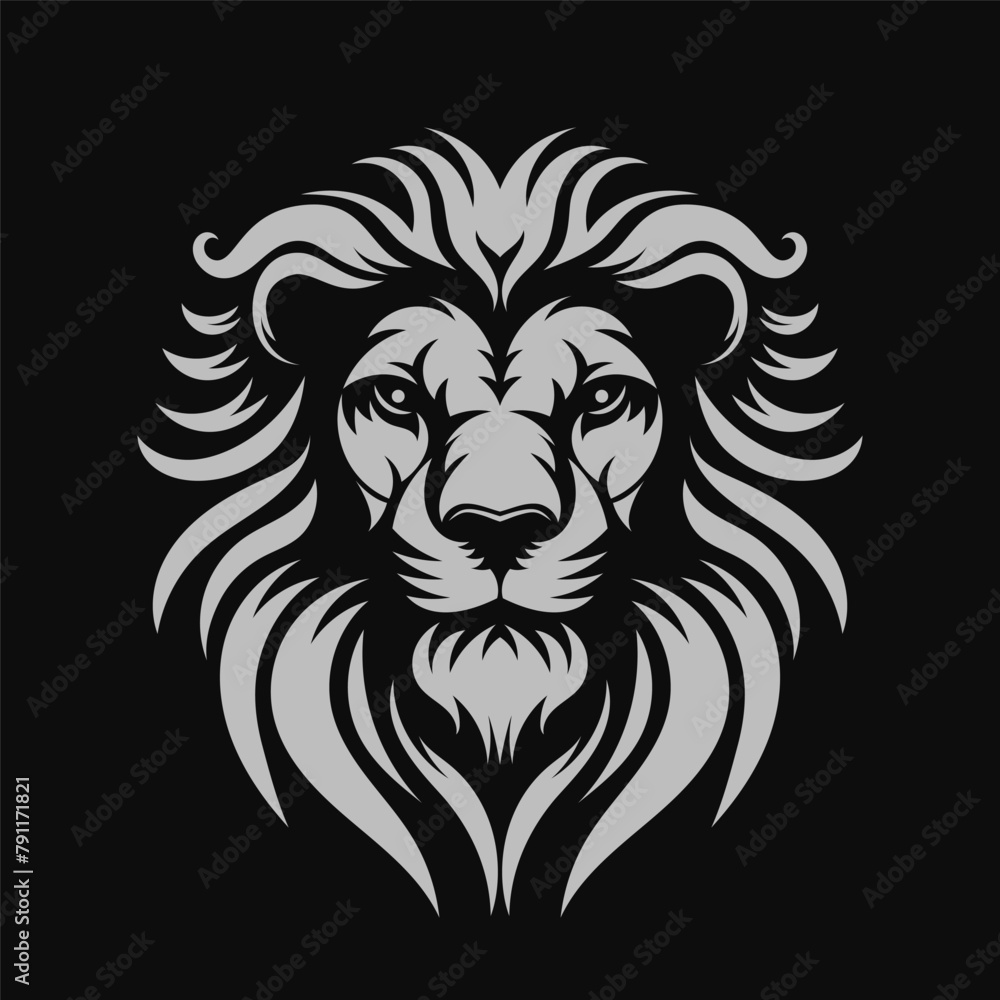 Lion head logo template. Vector illustration