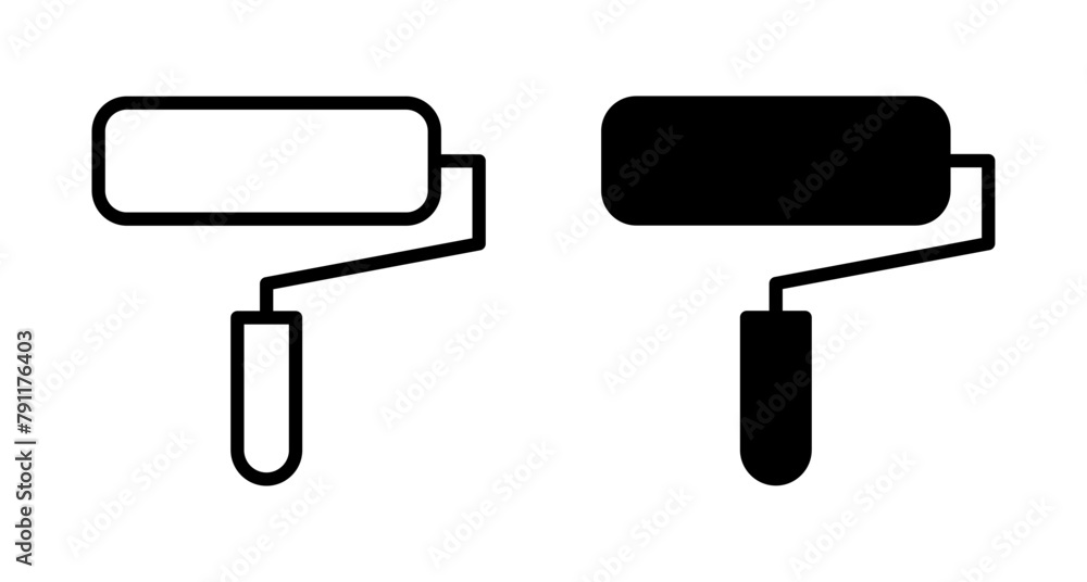 Paint icon vector isolated on white background. Paint brush vector icon. Paint roller icon Paint icon vector isolated on white background. Paint brush vector icon. Paint roller icon